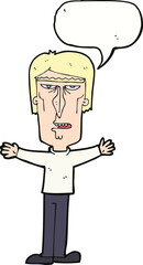 cartoon angry man with speech bubble