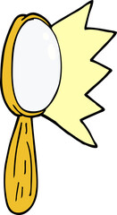 cartoon doodle magnifying glass