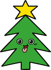 Obraz premium cute cartoon christmas tree