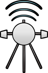 gradient shaded cartoon satellite