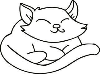 quirky line drawing cartoon cat