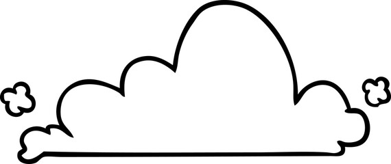 line drawing doodle of a white cloud