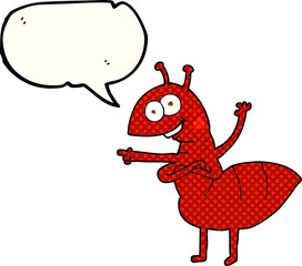 comic book speech bubble cartoon ant