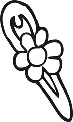 black and white cartoon hair clip