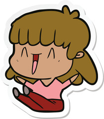 sticker of a cartoon woman