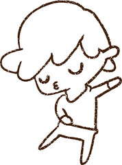 Dancing Man Charcoal Drawing