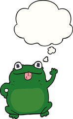 cartoon frog and thought bubble