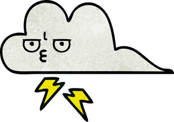 retro grunge texture cartoon thunder cloud