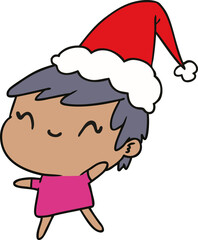 christmas cartoon of kawaii girl