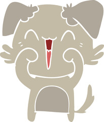 happy little dog flat color style cartoon