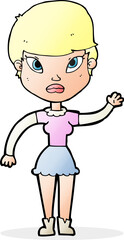 cartoon woman waving