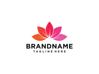 Lotus Flower Logo abstract Beauty Spa salon Cosmetics brand Linear style.