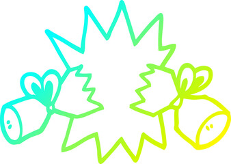 cold gradient line drawing cartoon cracker