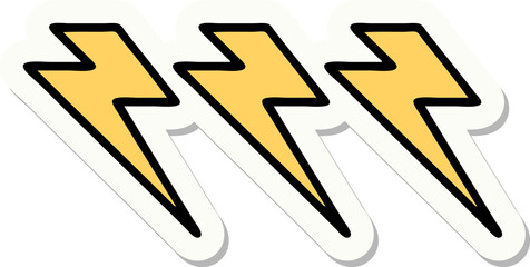 tattoo style sticker of lightning  bolts