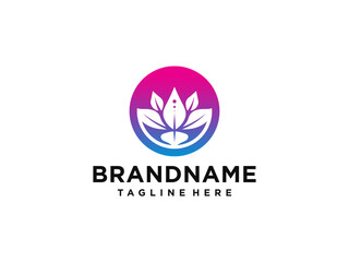Lotus Flower Logo abstract Beauty Spa salon Cosmetics brand Linear style.