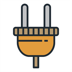 Fototapeta premium electric plugs, electrical 2 pins Icon in color icon, isolated on white background.Electric plug icon. black icon. Power and plug, connection vector symbol. logo and illustration