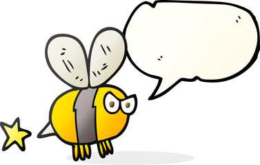 speech bubble cartoon angry bee