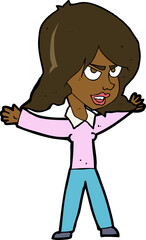 cartoon woman gesturing