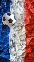 Banner football with copy space. flag in France