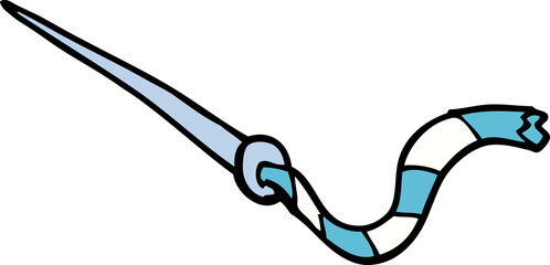 cartoon doodle needle and thread