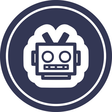 robot head circular icon
