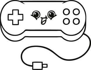 line drawing cartoon game controller