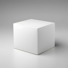 White blank box package mock up isolated on light grey background