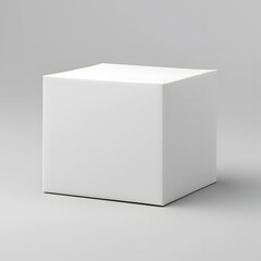 White blank box package mock up isolated on light grey background
