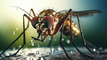 Close up of mosquito - obrazy, fototapety, plakaty