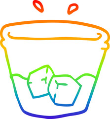 rainbow gradient line drawing cartoon water and ice