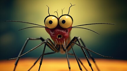 Cartoon mosquito with big eyes