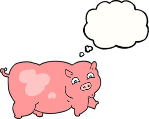thought bubble cartoon pig
