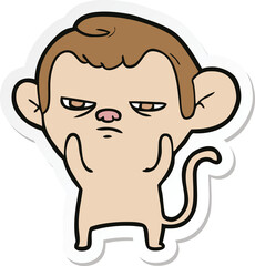 sticker of a cartoon monkey