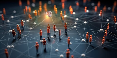Connection, network, relation concept. human relation and network model diagram.