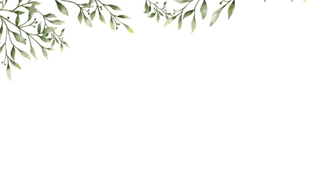 Watercolor flowers and leaves moving background