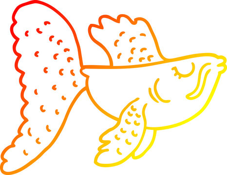 recommend clip art: warm gradient line drawing cartoon chinese fighting fish