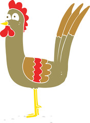 flat color illustration of a cartoon chicken