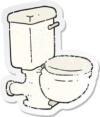 Fototapeta na wymiar retro distressed sticker of a cartoon toilet