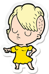 sticker of a cartoon woman