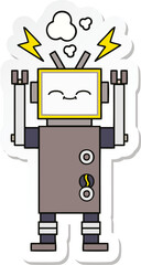 sticker of a cute cartoon robot