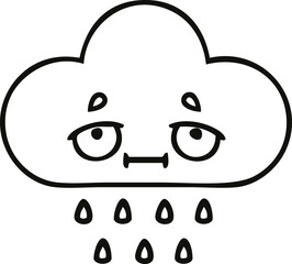 line drawing cartoon rain cloud