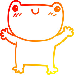 warm gradient line drawing cartoon frog