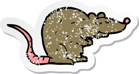 retro distressed sticker of a cartoon rat