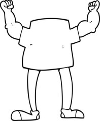 black and white cartoon headless man