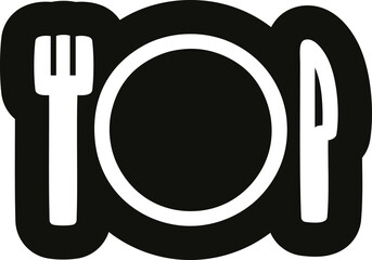 Fototapeta premium knife fork and plate icon