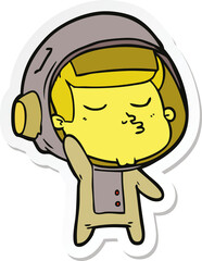 Obraz premium sticker of a cartoon confident astronaut