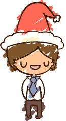 Festive Person Chalk Drawing