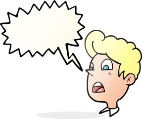 speech bubble cartoon shocked man