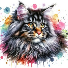 Feline Fantasy: Whimsical Artwork Bringing a Maine Coon to Life