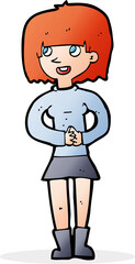 cartoon friendly woman